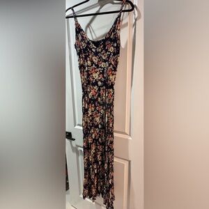 Lulu's Floral Maxi Dress - Black and Multicolor
